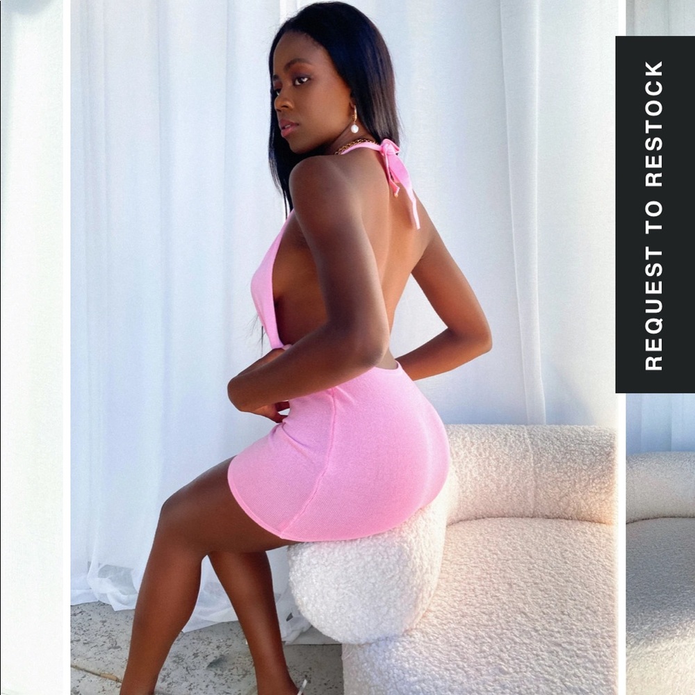 CHERI BACKLESS MINI DRESS PINK